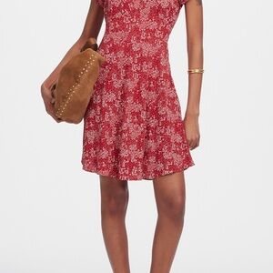 Madewell Floral Ruched Scoop Neck Minidress